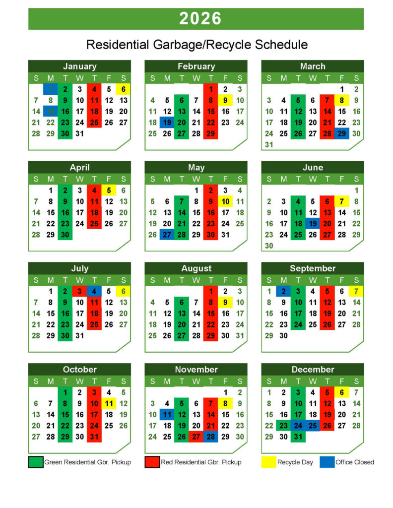 Garbage and Recycling Schedule